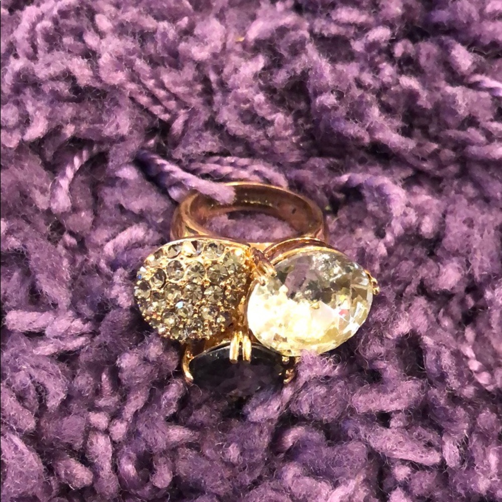 Chloe + Isabel Pave Teardrop and Stone Ring Sz 7